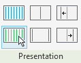 Rebar set presentation panel on the Revit Modify tab